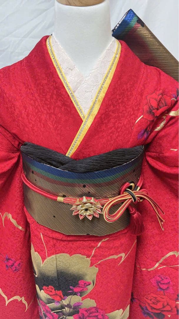 サカイ品　赤色花柄振袖 振袖フルセット 振袖 振袖セット 成人式