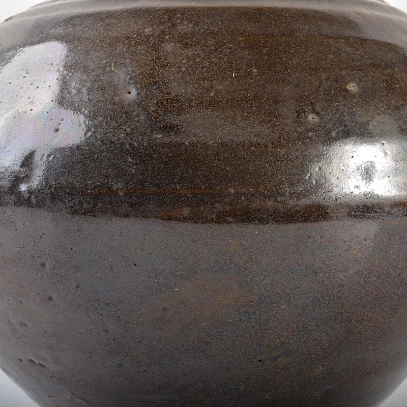 朝鮮美術　李朝　高麗黒釉　壷　C　R7089B