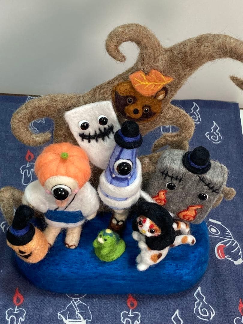 羊毛フェルト　ハロウィン妖怪百鬼夜行