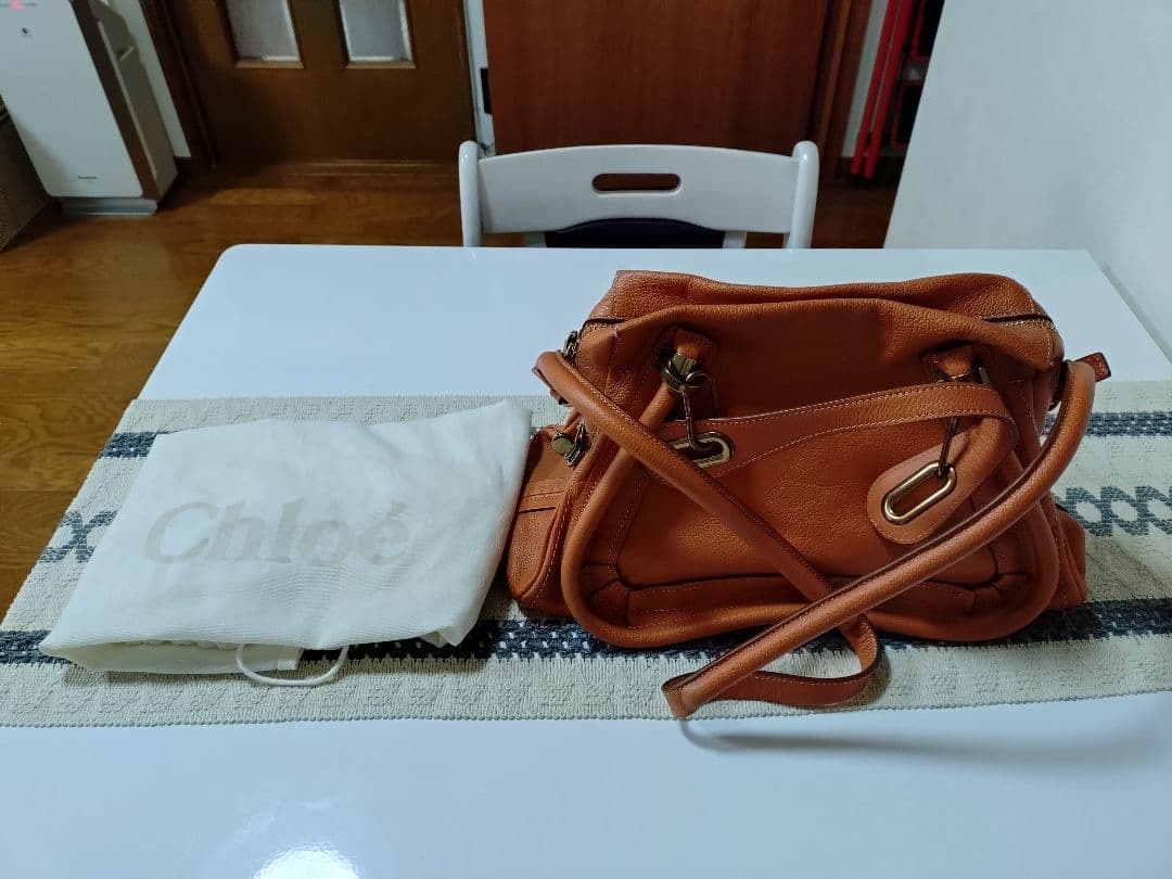 超美品　Chloé パラティ【最終値下げ】　オレンジ レザー ショルダーバッグ
