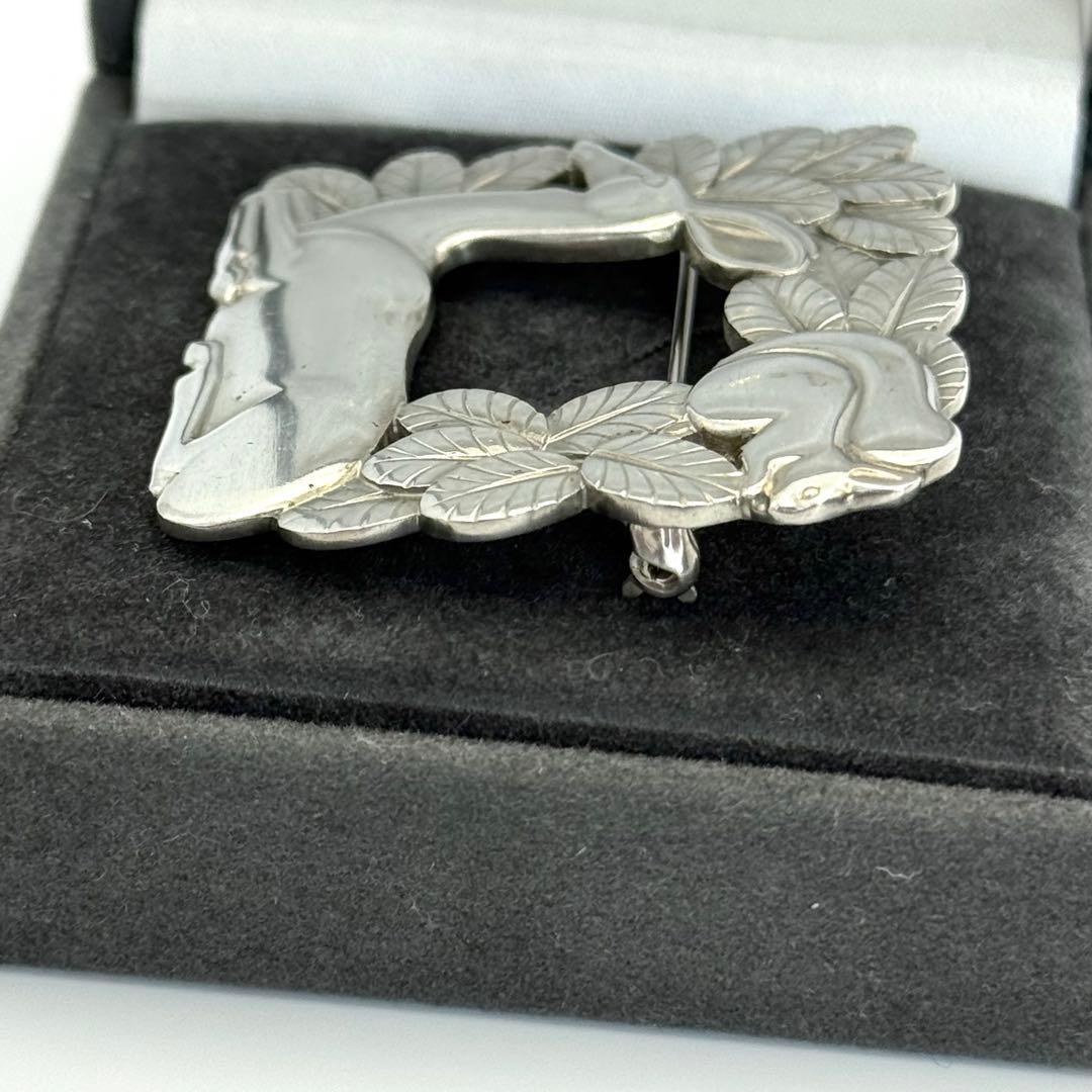 美品 希少 ジョージジェンセン 318 ブローチ 鹿とリス アンティーク