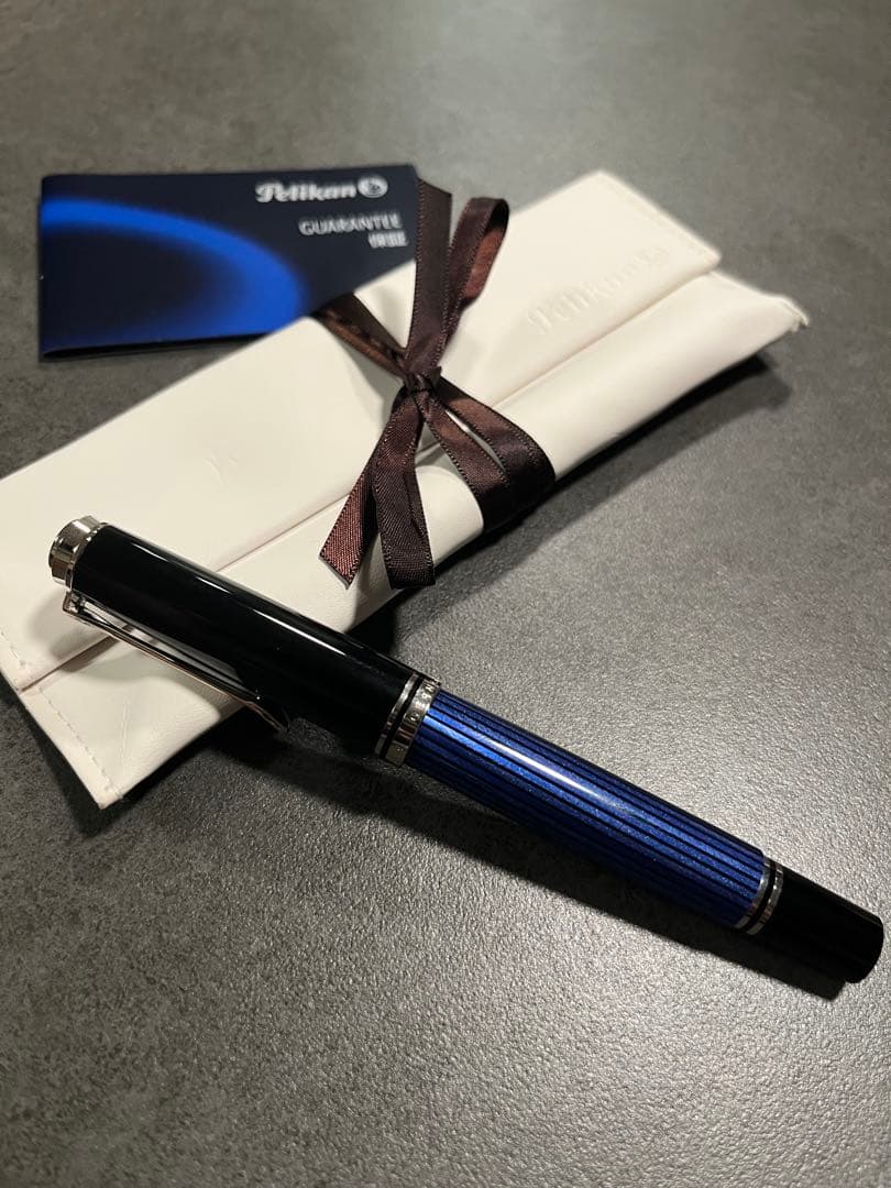 ペリカン スーべレーン M605 ブルーストライプ 万年筆 F 細字