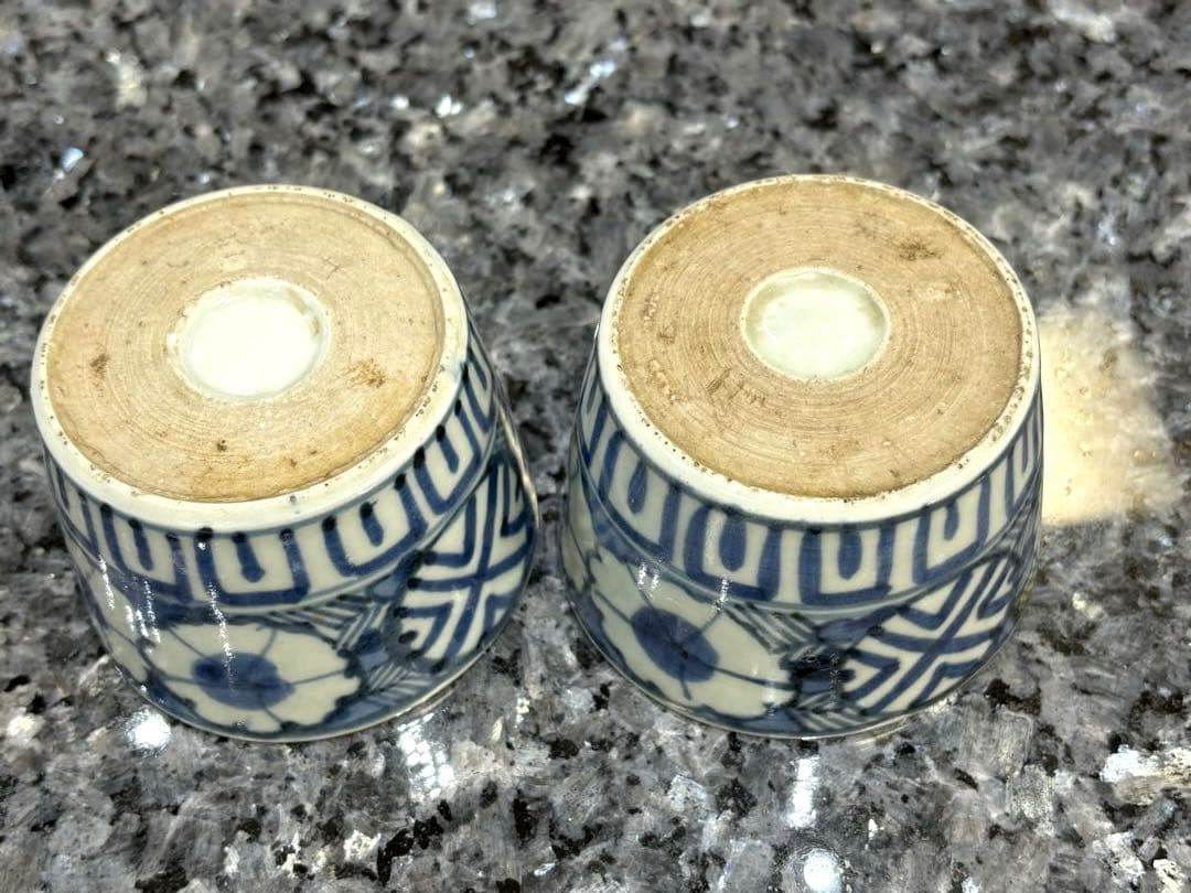 伊万里蕎麦猪口　 撫子文様　明治から江戸時代　2個セット