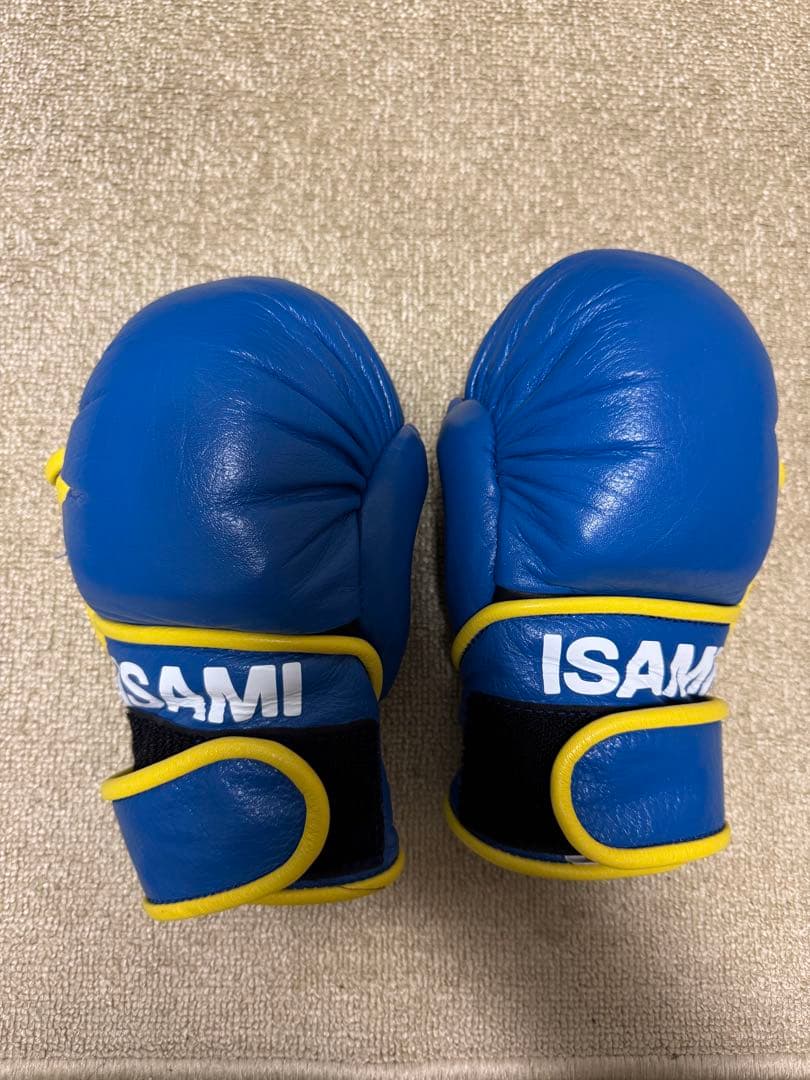 ISAMI パウンドグローブ 青/黄 S