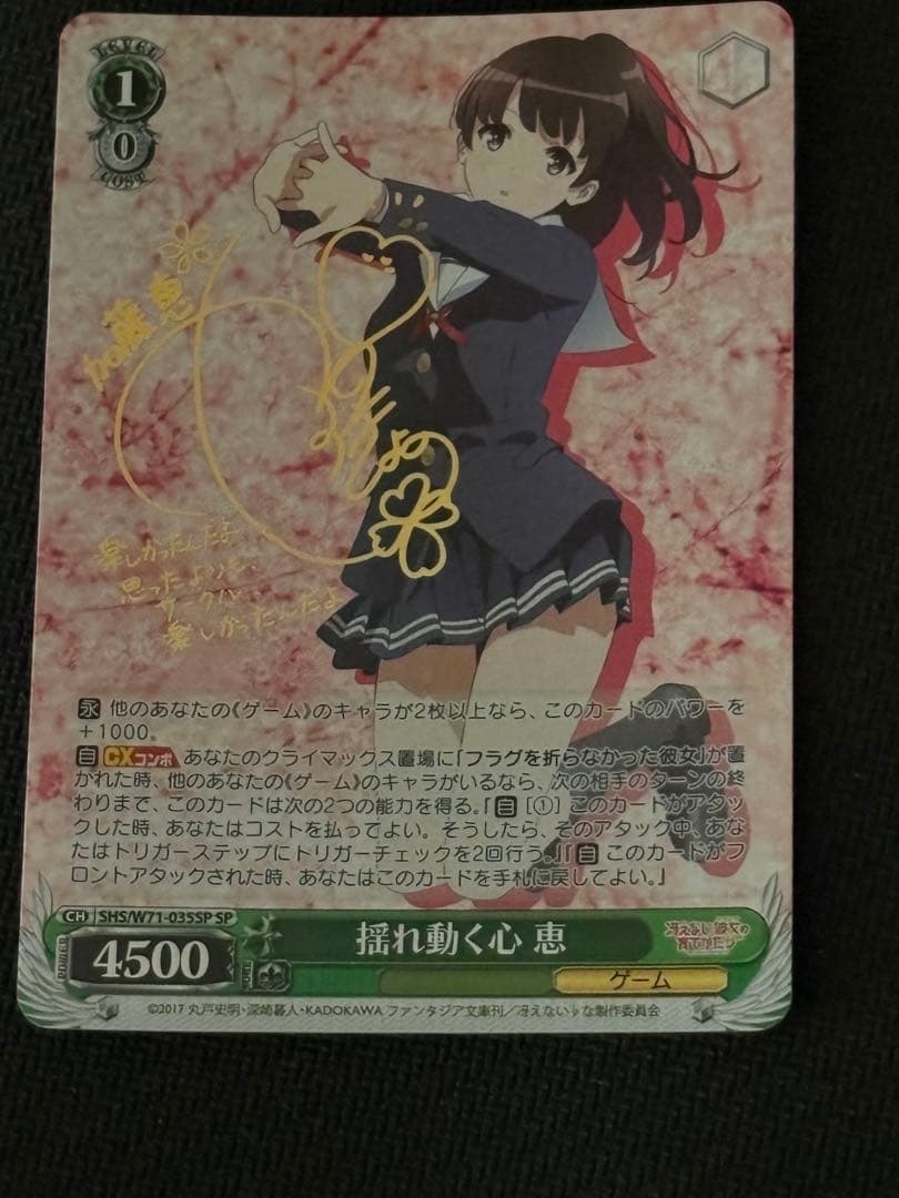 揺れ動く心　恵SPサインヴァイスシュヴァルツ