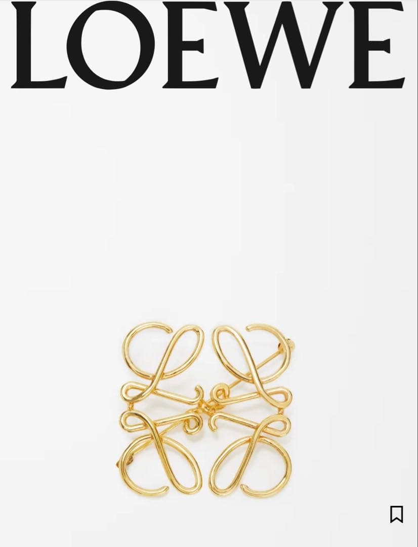 LOEWE ロエベ　アナグラムブローチ　ゴールド