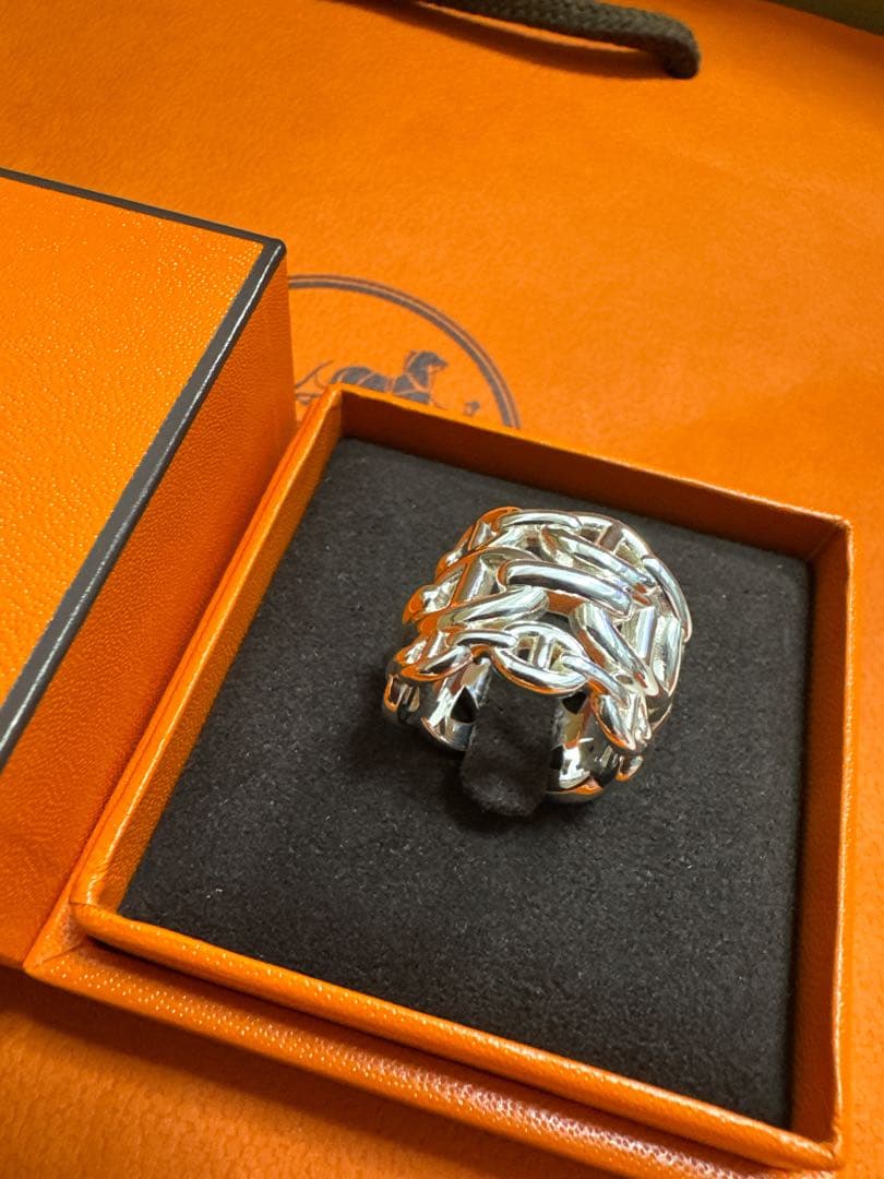 エルメス シェーヌダンクル アンシェネ リングGM サイズ51新品同様