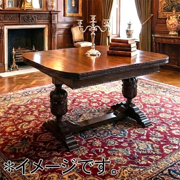 イギリスアンティーク　ドローリーフテーブル　ブルボーズレッグ　伸縮ダイニング