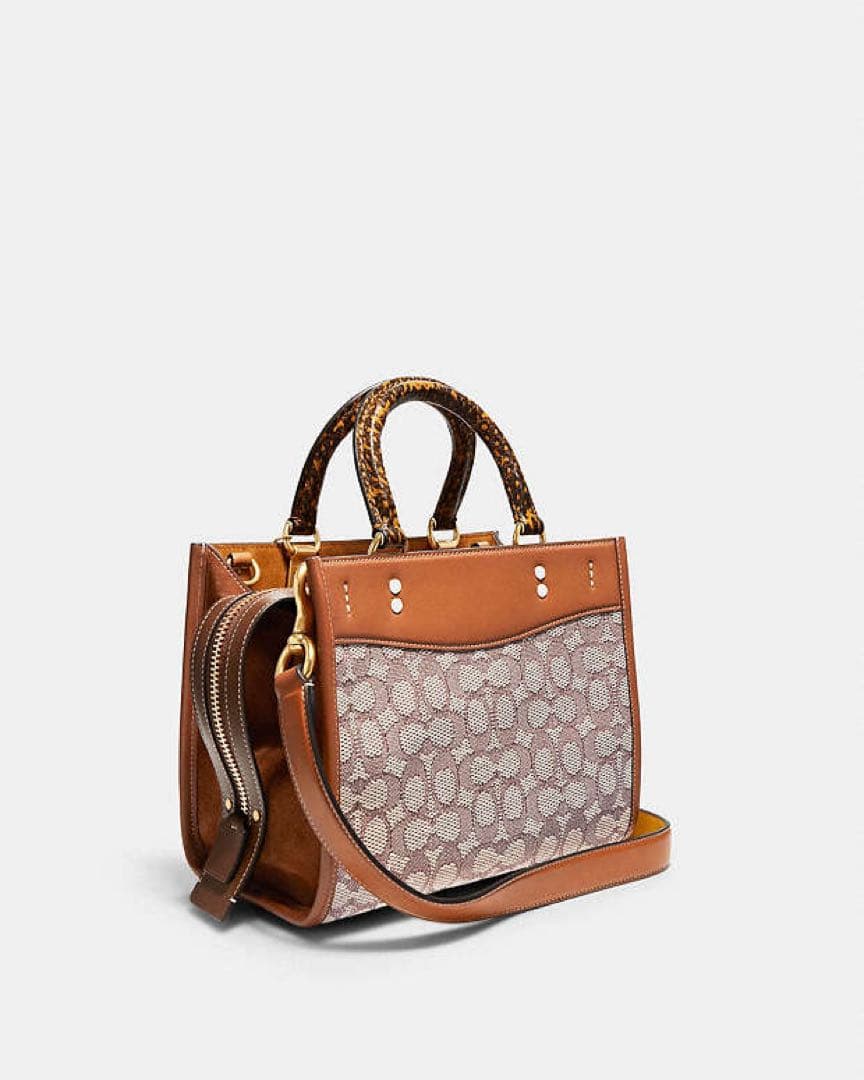 【お値下げ中】COACHローグ25 シグネチャーテキスタイル ハンドバッグ