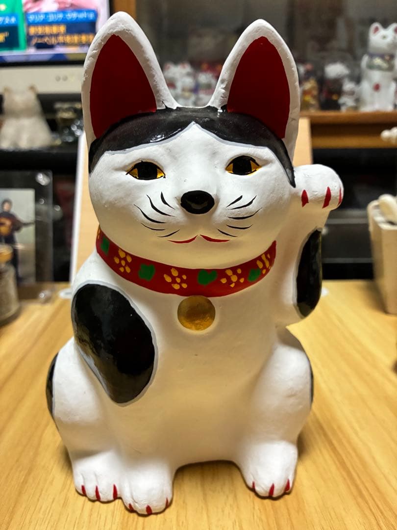 旭土人形　招き猫　郷土玩具