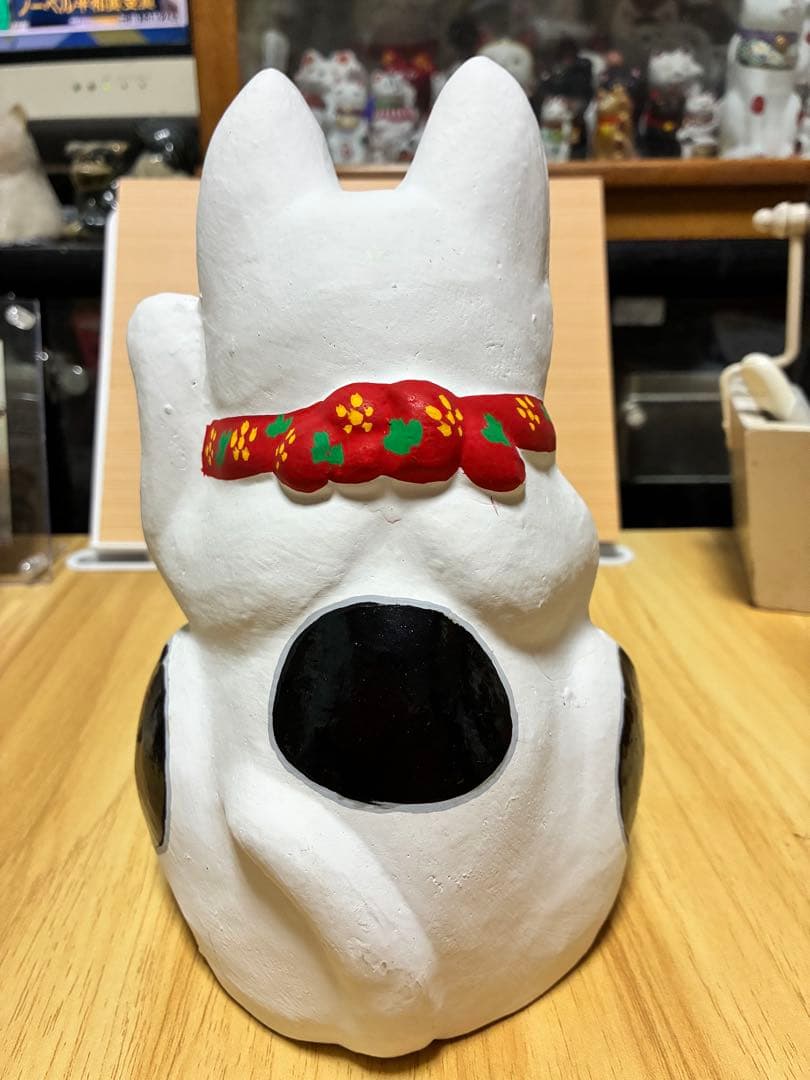 旭土人形　招き猫　郷土玩具