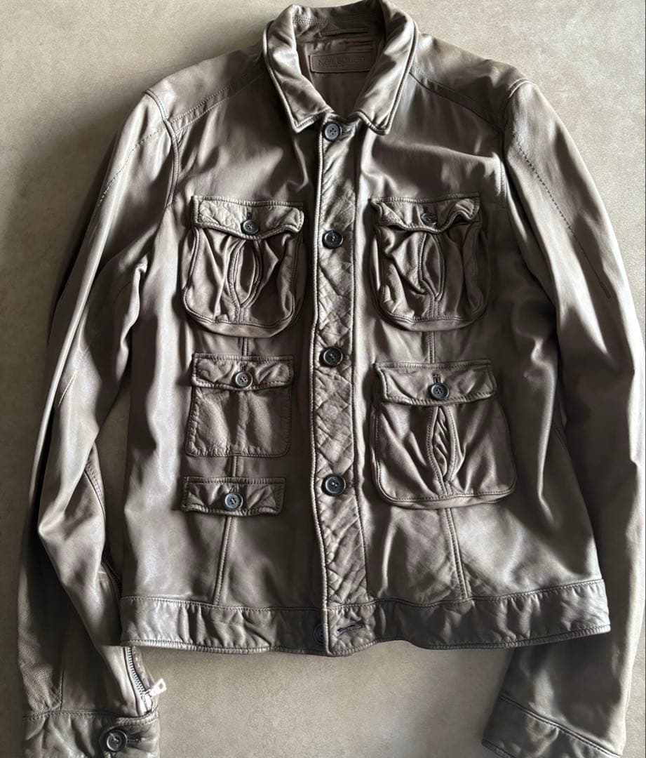 定価約35万円⭐︎ニールバレット⭐︎レザー⭐︎ブルゾン⭐︎グレーベージュ⭐︎ライダース