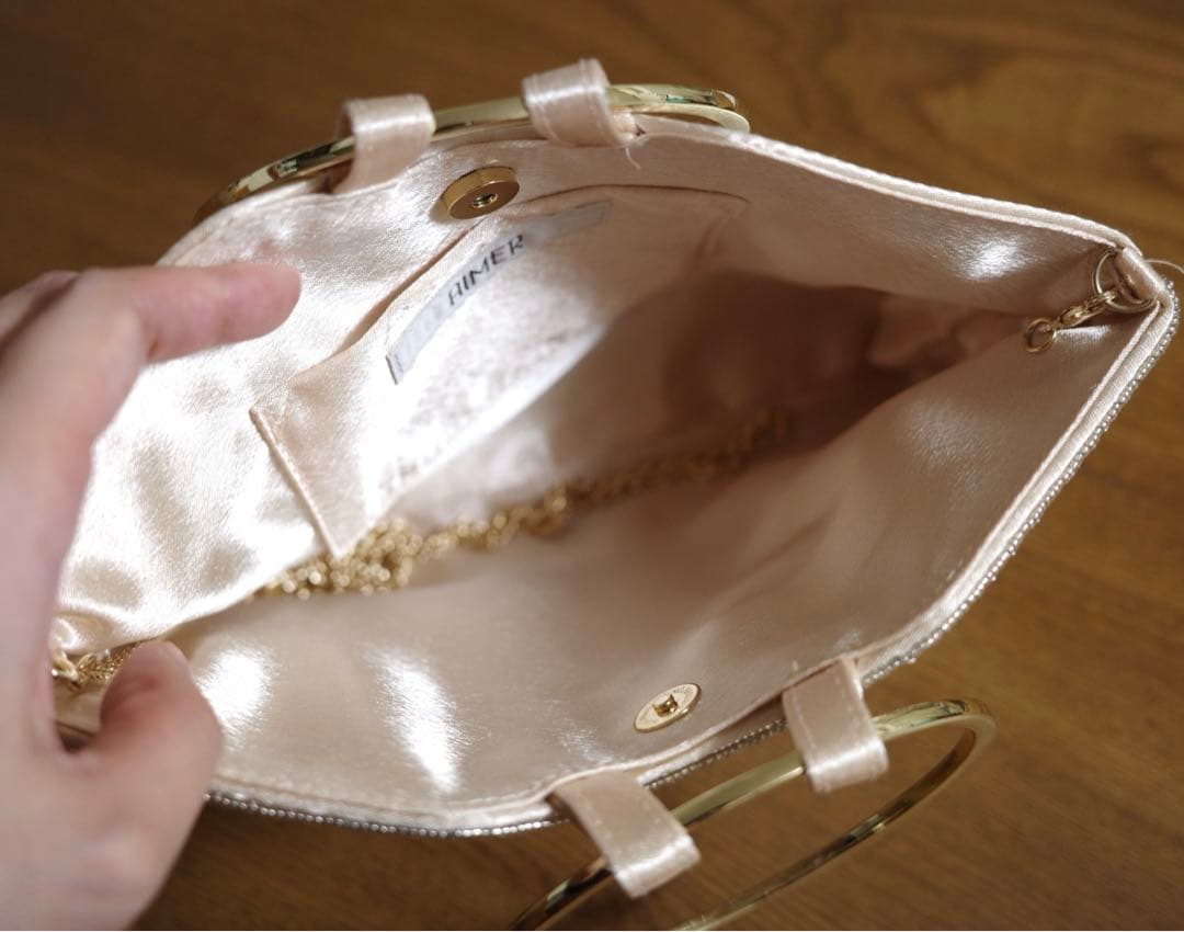 aimer ハンドル付きビーズ刺繍バッグ