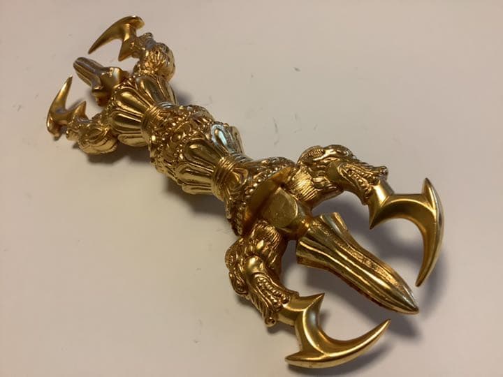 《SALE》 24金張り　三鈷杵　バジュラ　仏教　BIGサイズ　約23センチ　6