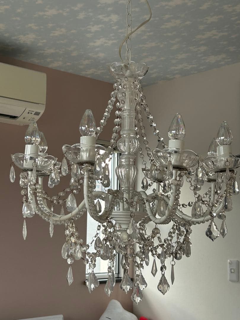 ◆プリンセスシャンデリア　《8灯》アンティーク ホワイト 姫系