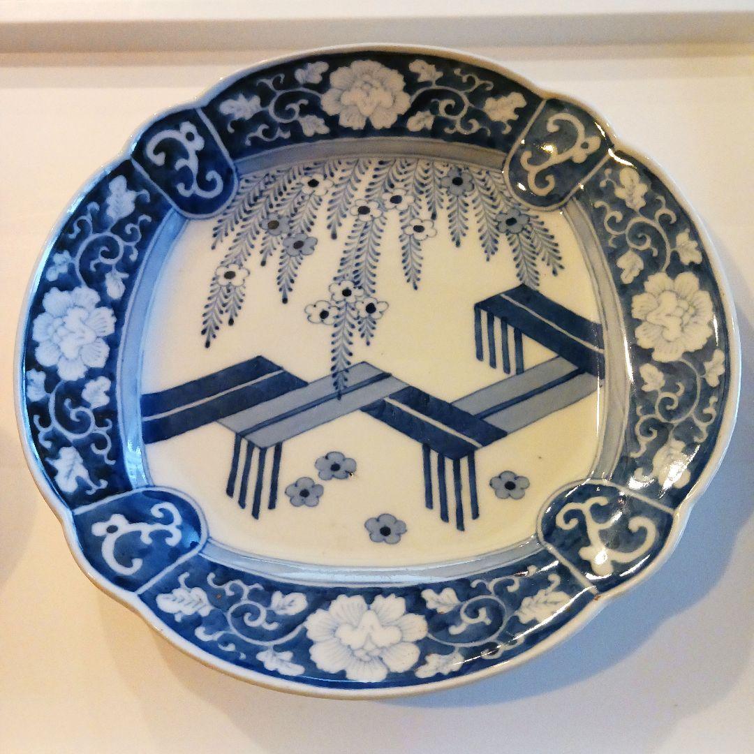 古伊万里　染付け皿　22センチ