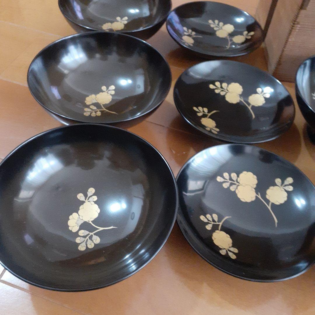 蒔絵付　吸物椀　5個セット　木箱付き