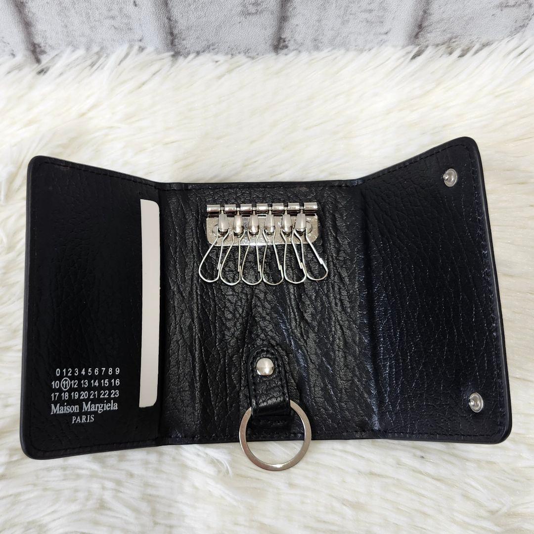 箱、保存袋付き☆メゾンマルジェラ　6連キーケース　キーリング　レザー　ブラック