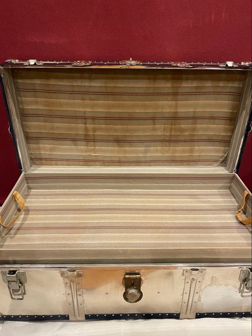 ncs1219 ヴィンテージ アルミトランク SUZUKI ネイビー 特大