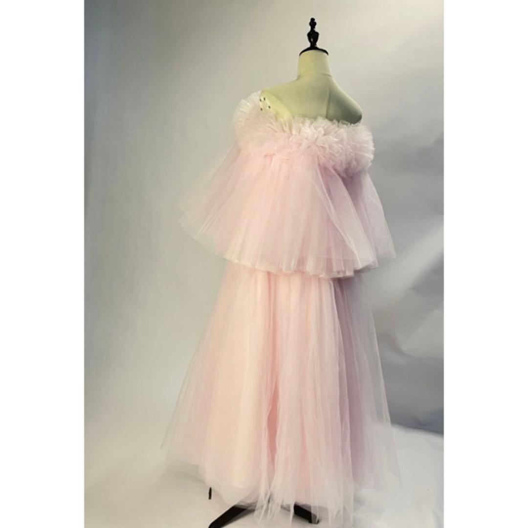 カラードレス チュールドレス ピンク 結婚式 ウェディング