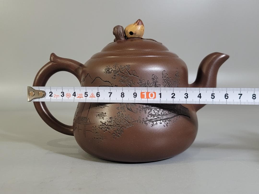 中国古美術・紫砂壺 盖款 :大生（范大生）宜興原鉱・紫泥急須・茶壺