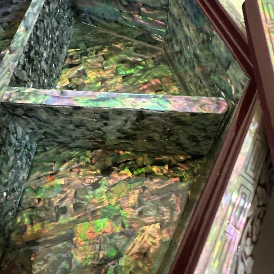 韓国漆器　螺鈿細工　八角菓子器　小物入　宝石箱