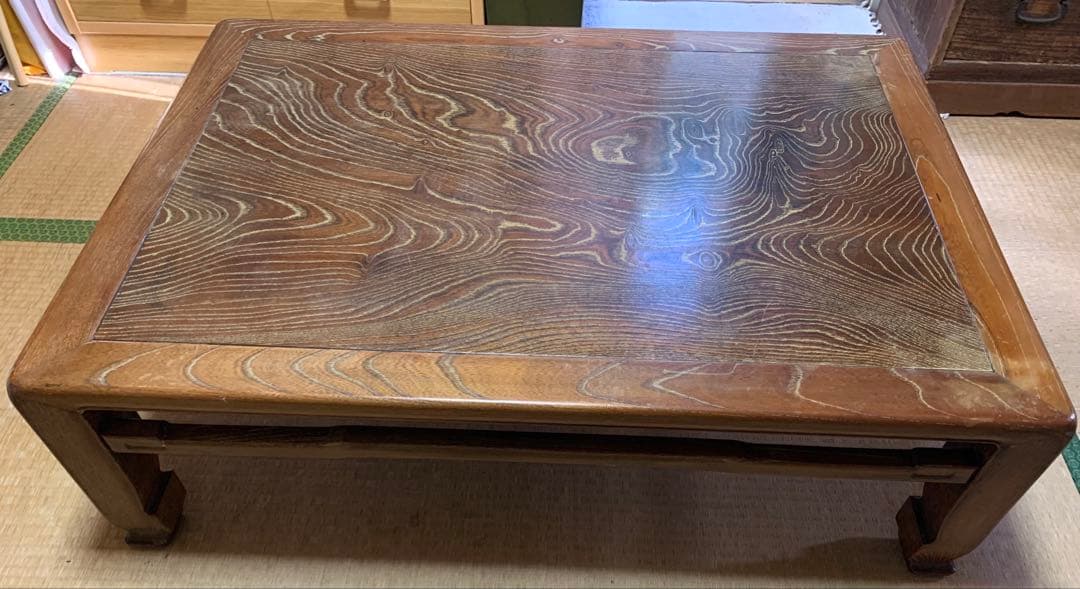 旧家　昭和レトロ　欅けやき　玉杢一枚天板・大座卓の逸品　美品
