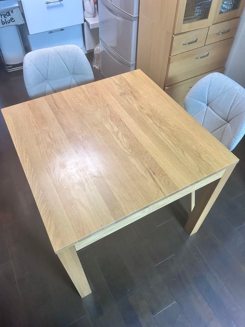【無印良品】オーク材 引出し付き　正方形ダイニングテーブル※A