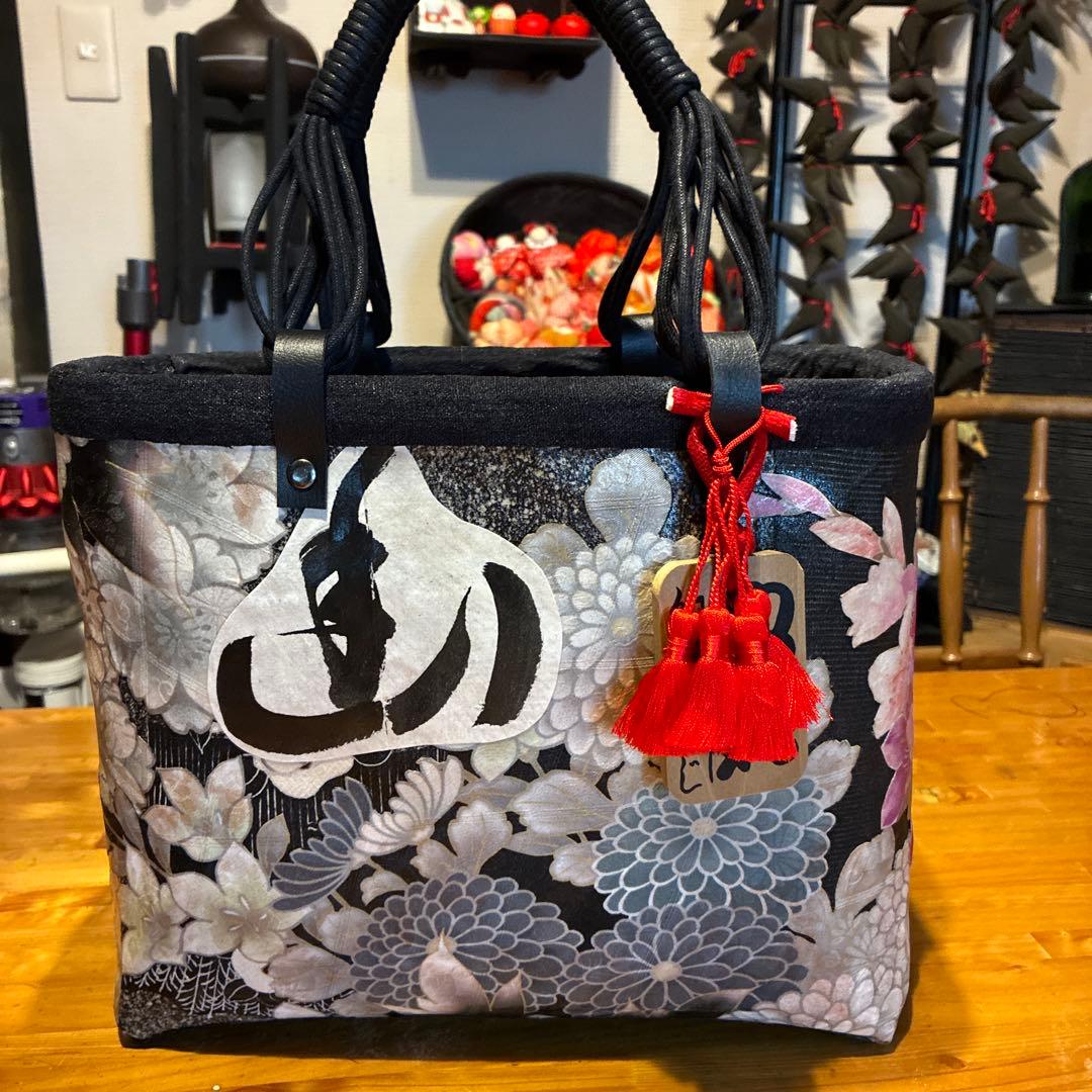 和装用バッグ 花柄 馬の絵柄 中型