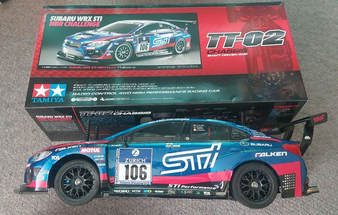 田宮 RCキット TT-02 スバルWRX STI NBRチャレンジ 説明書有り