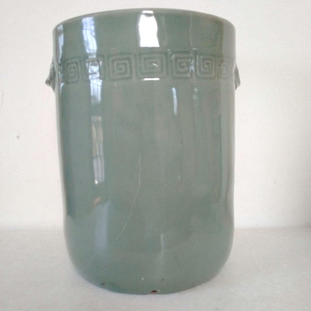 江戸後期 鍋島焼 青磁 獣面 手あぶり 火鉢 19世紀頃 磁器 古美術 骨董