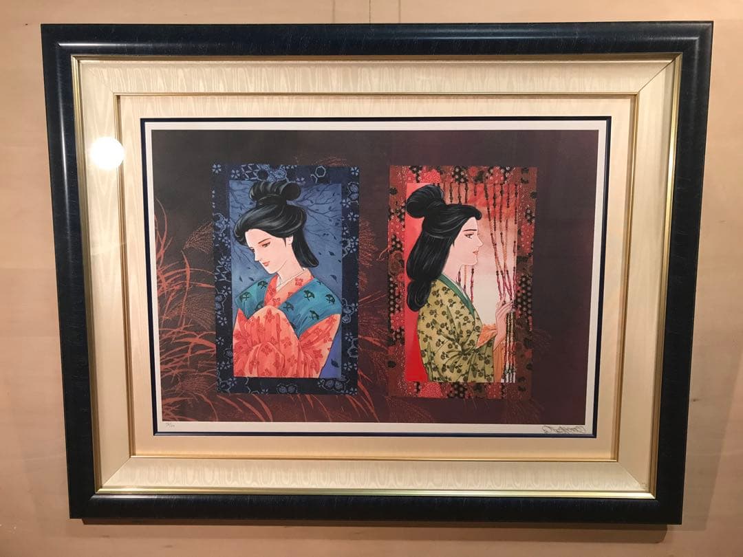 里中満智子「万葉集・秋の風」ジークレー　直筆サイン・エディション・作品保証書有り