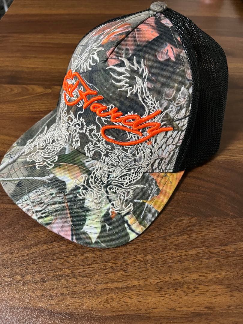 【カモ×オレンジ】Ed Hardy エドハーディー メッシュキャップ タグ付き