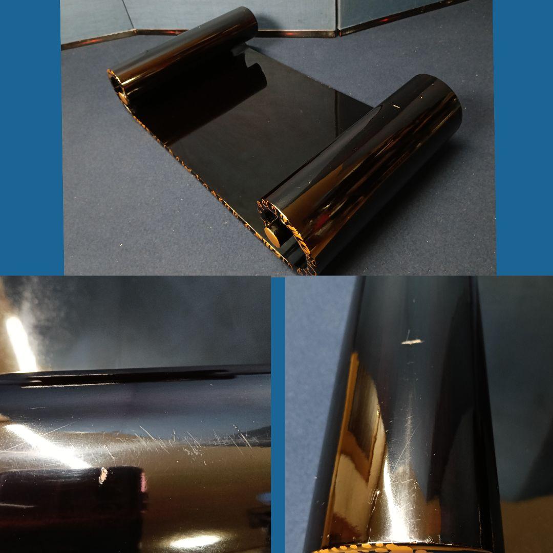 AO34 輪島塗 巻卓 蒔絵 草花蒔絵 花台 香炉台 飾台 木箱入