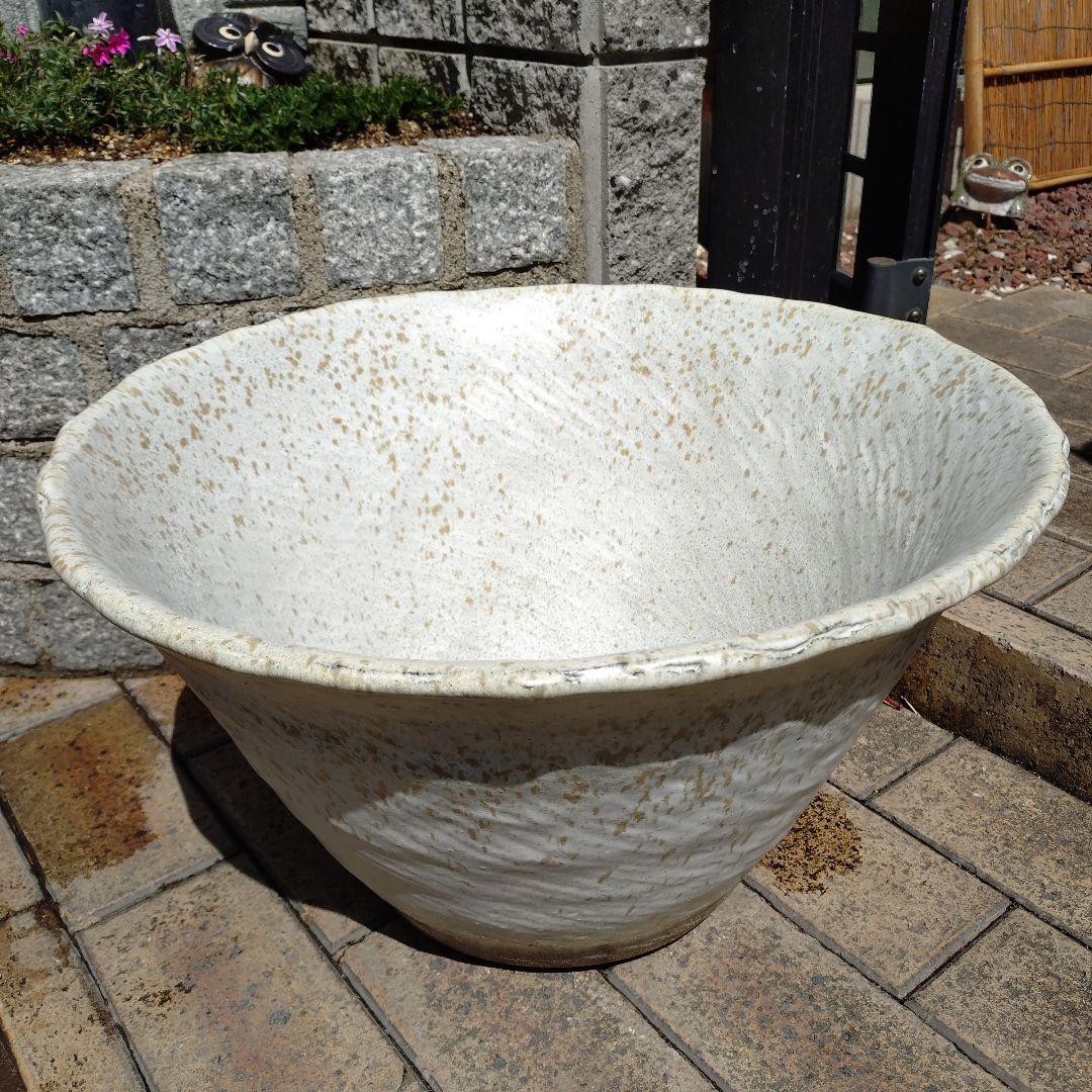 信楽焼　手作りめだか鉢　水連鉢　ビオトープ　直径55㌢