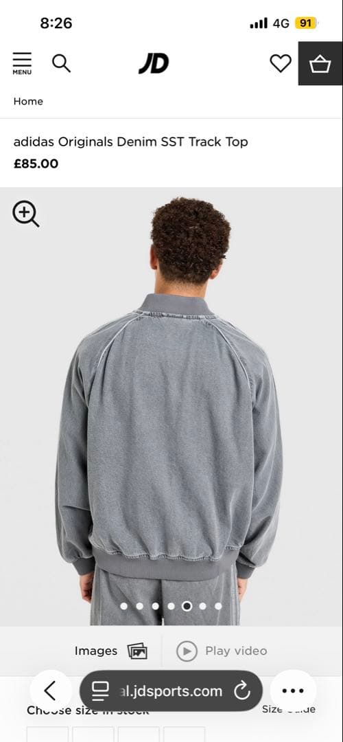 ア*郎様 Adidas Originals デニムトラックジャケット　グレー　X