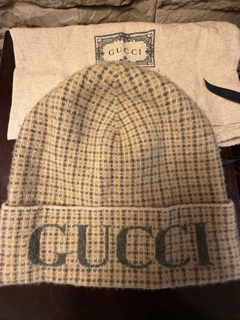 美品【GUCCI】ウール　ニット帽・ビーニー