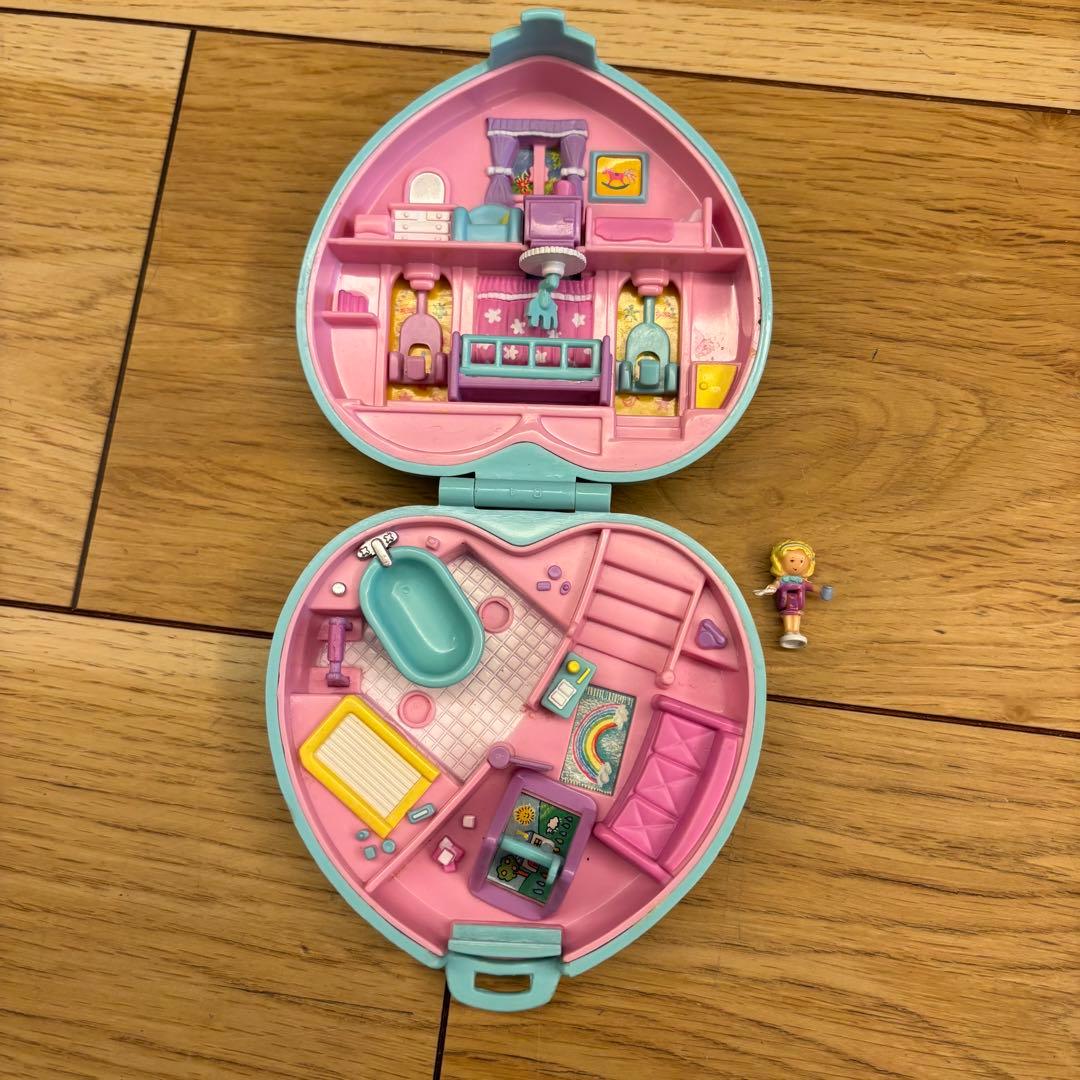 ポーリーポケット•ベビールーム・コンパクト•ハート型•パステルブルー