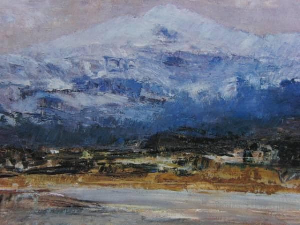 鬼頭 鍋三郎、柴山潟の白山、限定・豪華大判画版画、 新品高級額付