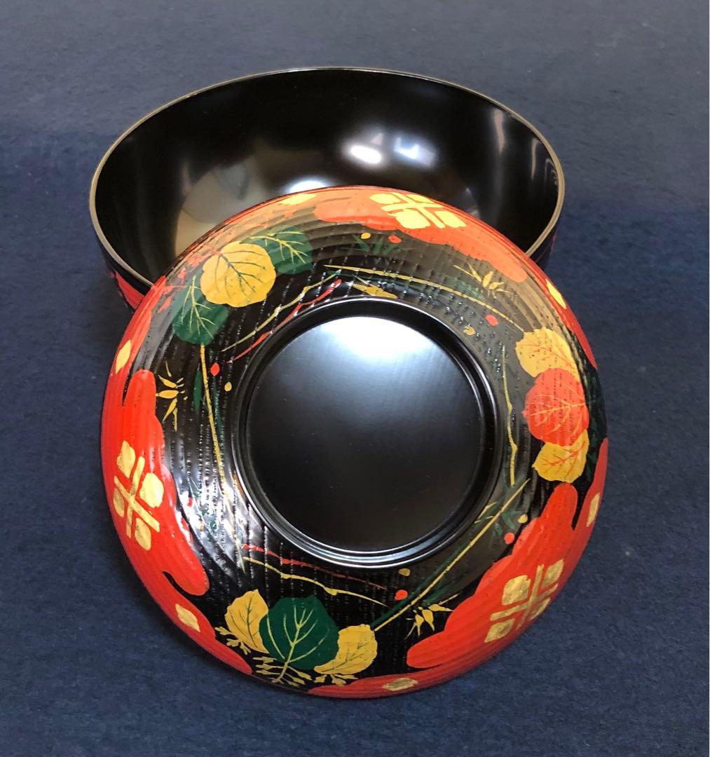 《レ》懐石 正法寺蒔絵 煮物椀5客 塗師 岡本陽斎 共箱 元箱 251125え6