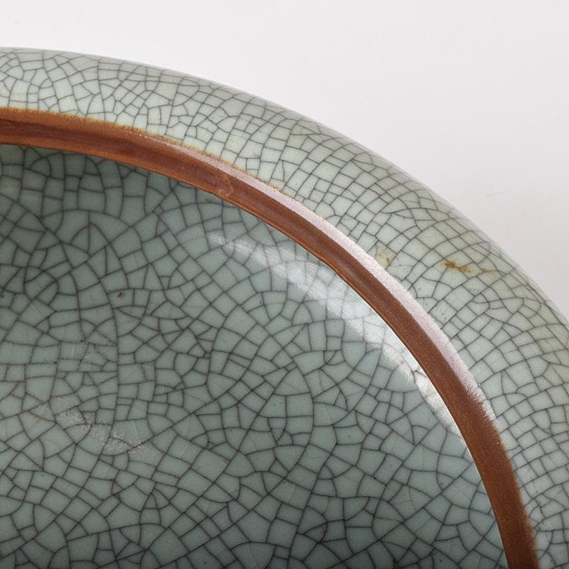中国　官窯　金糸鉄線　氷裂文　大香炉　直径約39㎝　C　R7962B