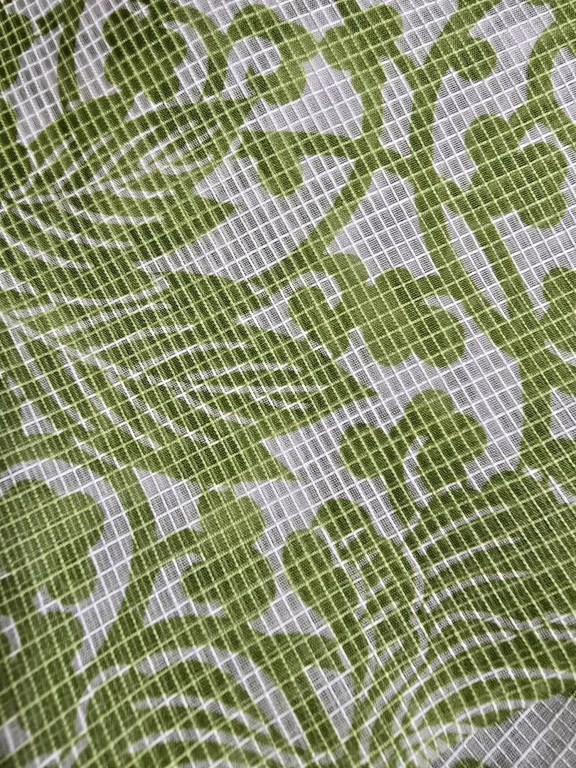 日本橋竺仙 絹紅梅最高級浴衣 鮮やかなグリーンが美しい牡丹柄