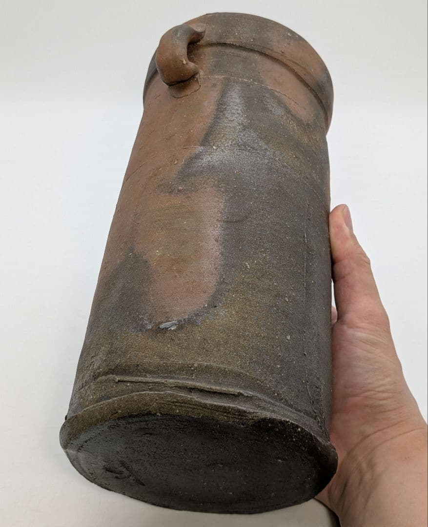 中村眞 備前焼 耳付花入 共箱共布 花瓶 花器 フラワーベース 中村真 華道具