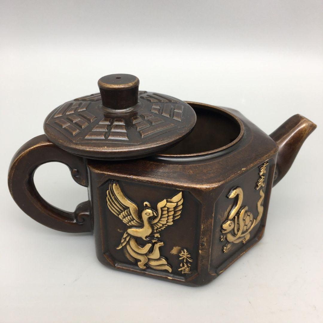銅器 四神獣荼壺 水筒 煎茶器 茶室 装飾品 工芸品 置物