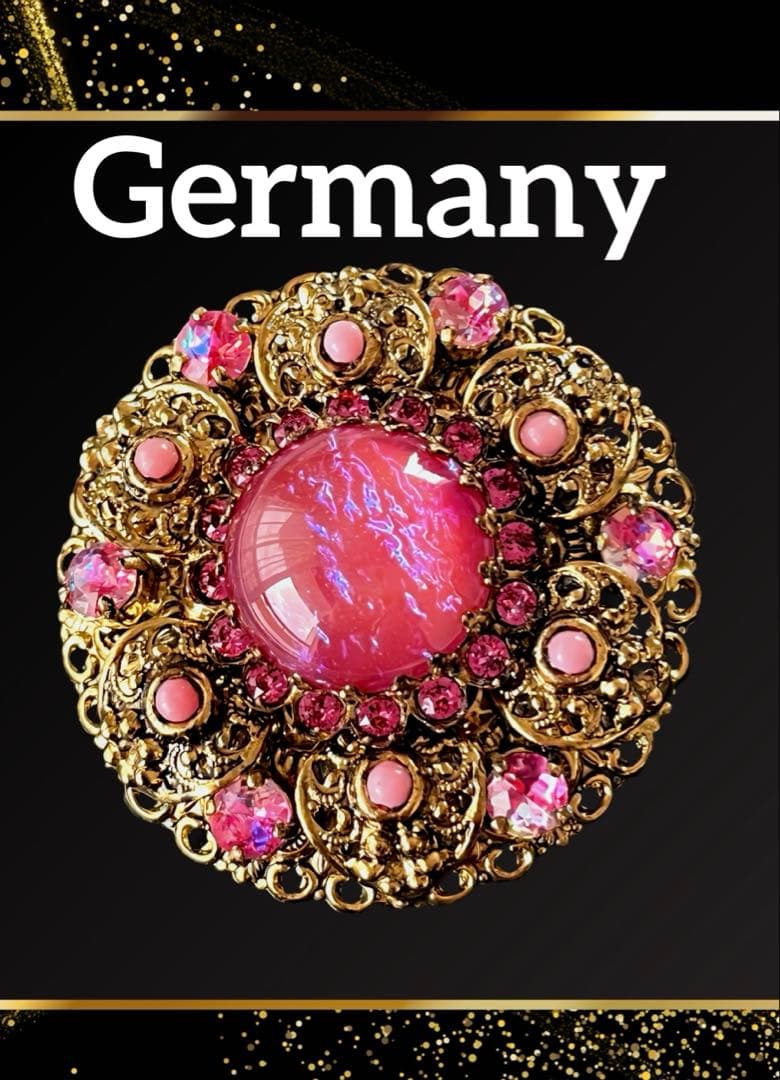 超希少！Germany オパールガラス2wayヴィンテージ ブローチB151