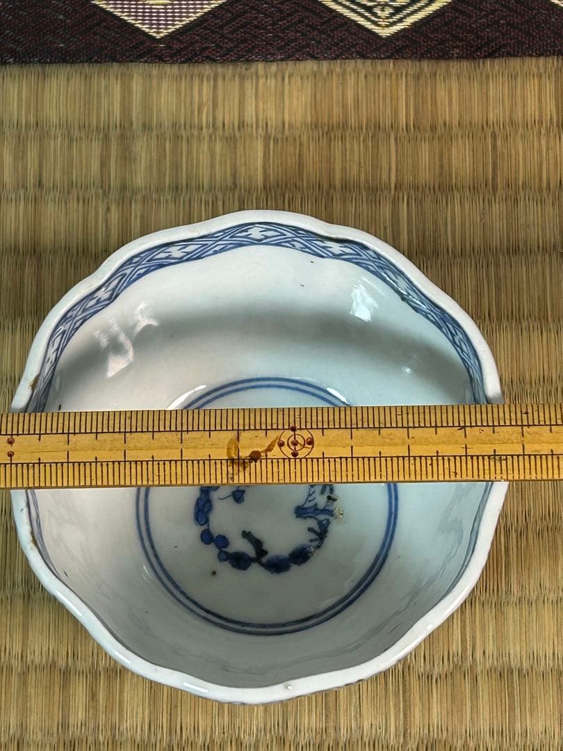 古伊万里染付　微塵唐草　花唐草 蕎麦猪口　向付け　まとめて4点