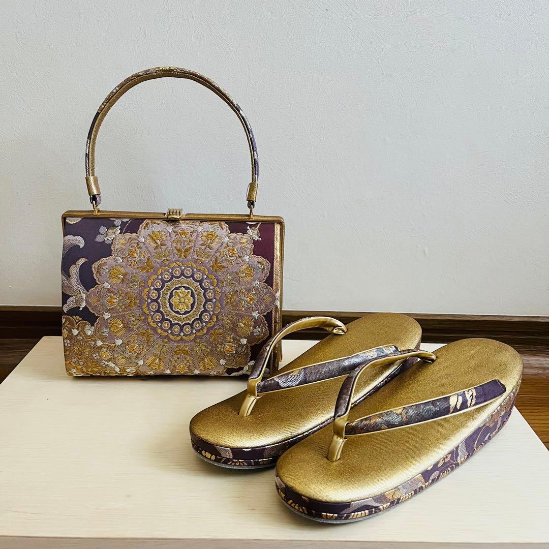 【Mサイズ】振袖用バッグ　草履セット　成人式　 振袖　袴姿　卒業式