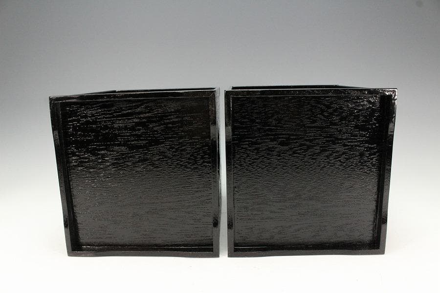 漆器 瓢窓 三段重 手提げ器 二段蓋物 弁当 一対 月見 正月(K-XA770)