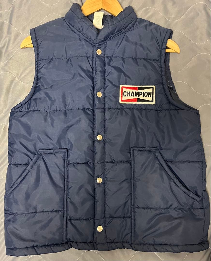 70s Champion スパークプラグ ベスト レーシング ダウンベスト