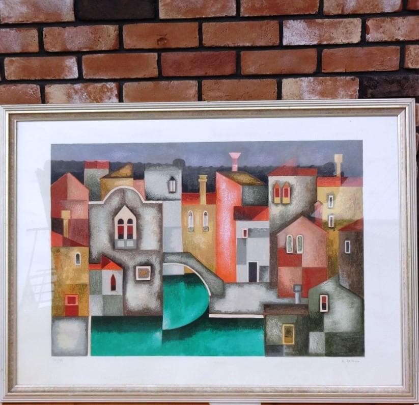 歳末最終大特価！　送料サービス！　イタリア製額＆スクリーン印刷絵画